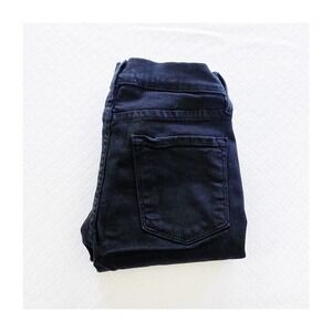 Frame Black Denim Le Skinny de Jeanne Zip Fly Jeans Distressed Cutouts SZ24